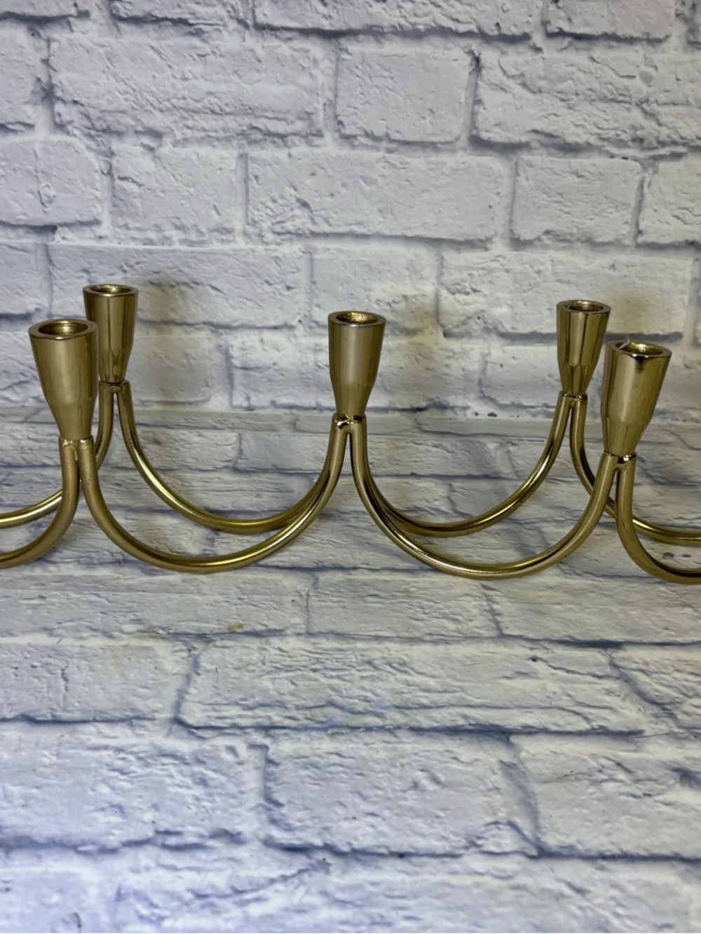 Brass Wave candelabra Seven Taper Candle Holder Vintage 22.5” Mid Century
